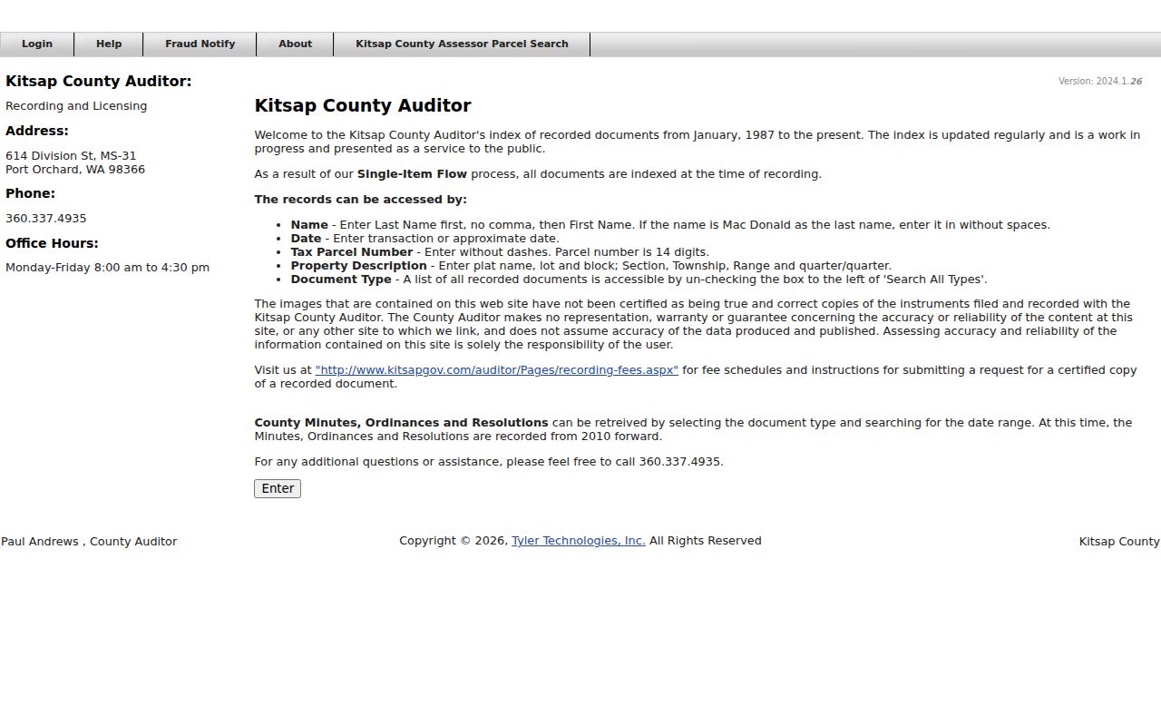 Bremerton residents directory Kitsap deed index