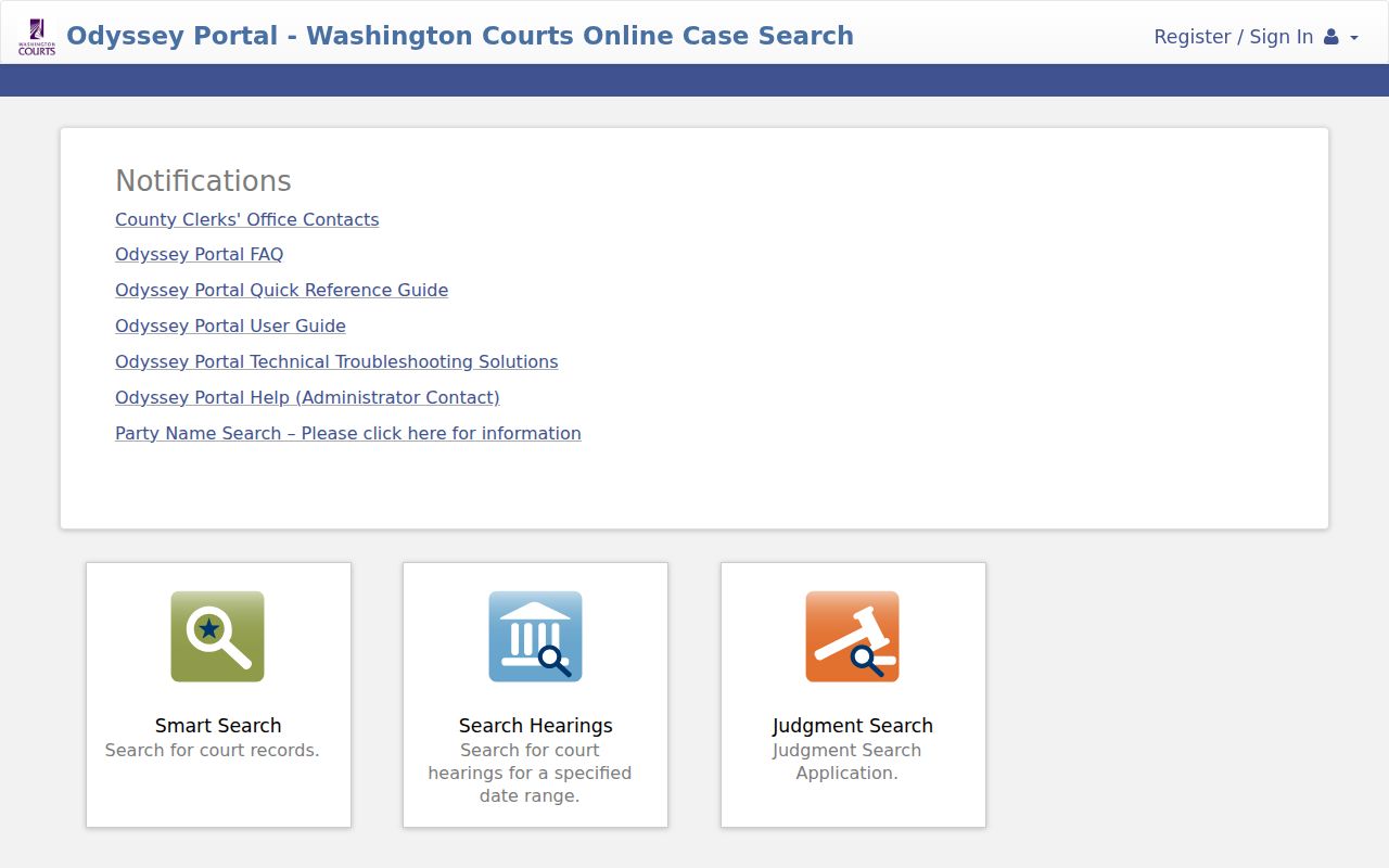 Washington Odyssey court search used for Bremerton resident records