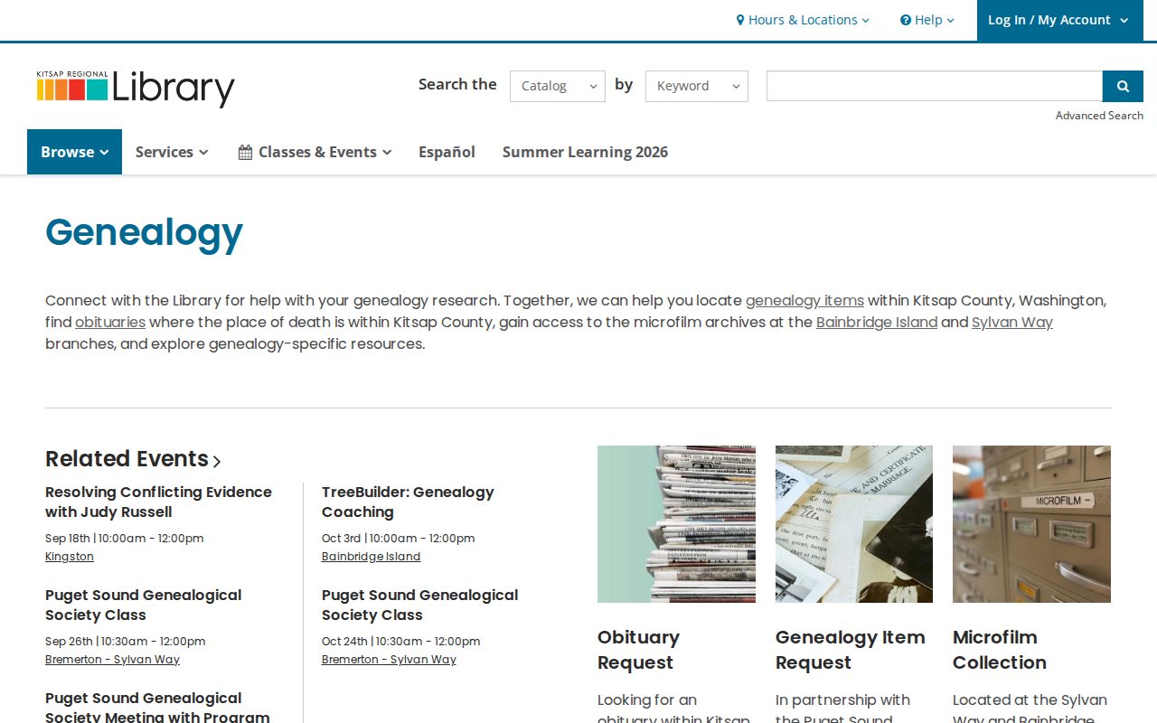 Bremerton city directory research options at Kitsap Regional Library